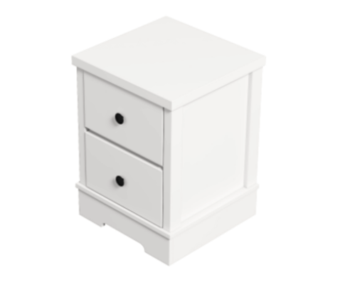 PERNILLE 2 DRAWER BEDSIDE TABLE - WHITE