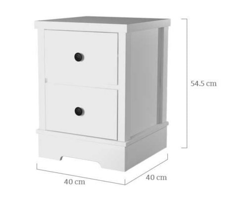 PERNILLE 2 DRAWER BEDSIDE TABLE - WHITE