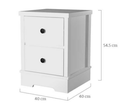 PERNILLE 2 DRAWER BEDSIDE TABLE - WHITE