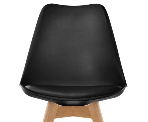 CASSIUS (SET OF 2) PU PADDED DINING CHAIR - BLACK