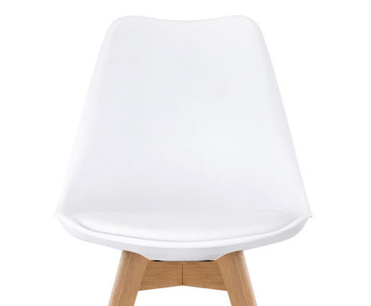 CASSIUS (SET OF 2) PU PADDED DINING CHAIR - WHITE