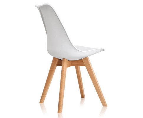 CASSIUS (SET OF 2) PU PADDED DINING CHAIR - WHITE