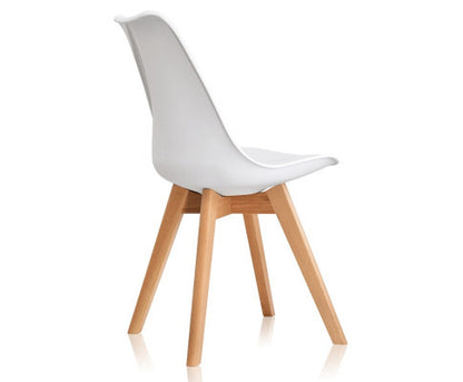 CASSIUS (SET OF 2) PU PADDED DINING CHAIR - WHITE