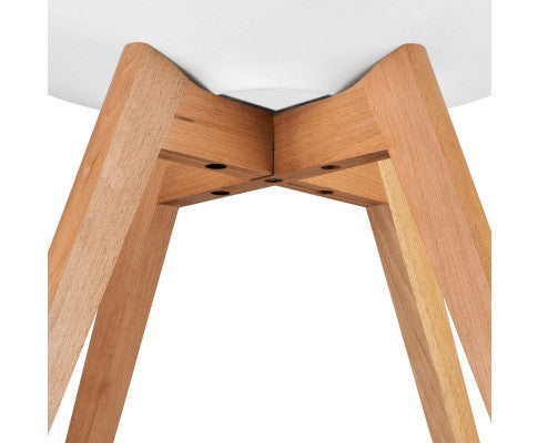CASSIUS (SET OF 2) PU PADDED DINING CHAIR - WHITE