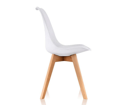 CASSIUS (SET OF 2) PU PADDED DINING CHAIR - WHITE