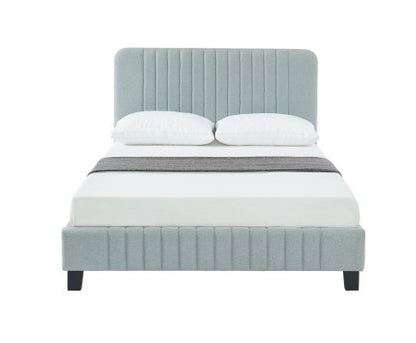 KING CARSLIE FABRIC BED - STONE GREY