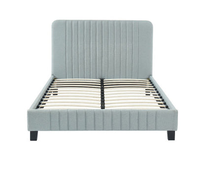 KING CARSLIE FABRIC BED - STONE GREY