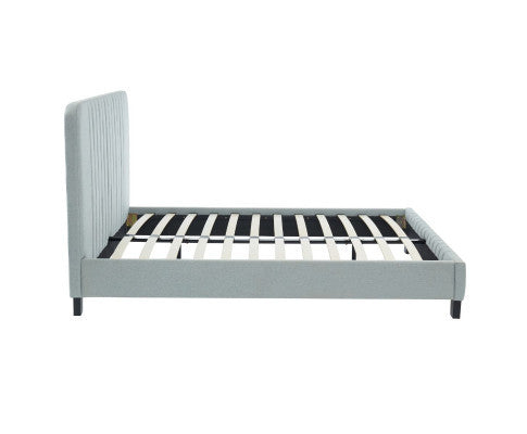 QUEEN CARSLIE FABRIC BED - STONE GREY