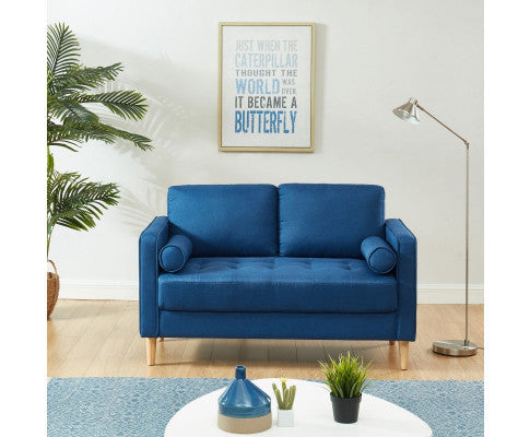 SANDARA 2 SEATER FABRIC SOFA - BLUE