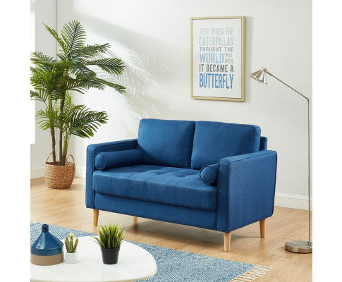 SANDARA 2 SEATER FABRIC SOFA - BLUE