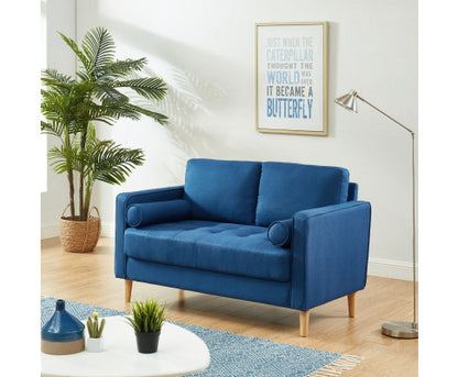 SANDARA 2 SEATER FABRIC SOFA - BLUE