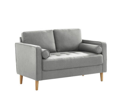 SANDARA 2 SEATER FABRIC SOFA - LIGHT GREY