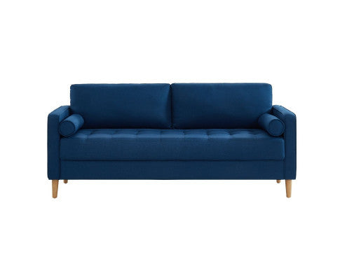 SANDARA 3 SEATER FABRIC SOFA - BLUE