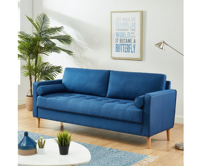 SANDARA 3 SEATER FABRIC SOFA - BLUE