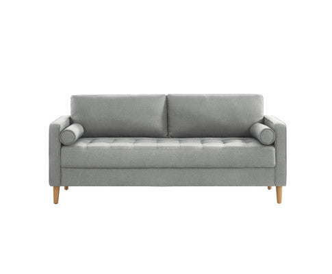 SANDARA 3 SEATER FABRIC SOFA - LIGHT GREY
