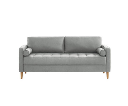 SANDARA 3 SEATER FABRIC SOFA - LIGHT GREY