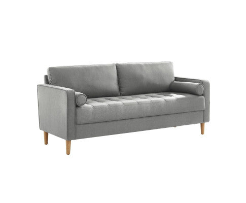 SANDARA 3 SEATER FABRIC SOFA - LIGHT GREY