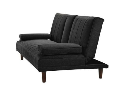 HUXLEY 3 SEATER FABRIC FOLDABLE SOFA BED WITH CUPHOLDER -  CHARCOAL