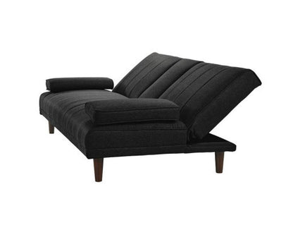 HUXLEY 3 SEATER FABRIC FOLDABLE SOFA BED WITH CUPHOLDER -  CHARCOAL