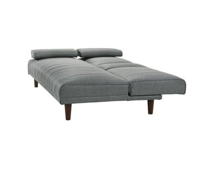 HUXLEY 3 SEATER FABRIC FOLDABLE SOFA BED WITH CUPHOLDER -  LIGHT GREY
