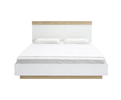 KING BRANWEN BED FRAME - WHITE & OAK