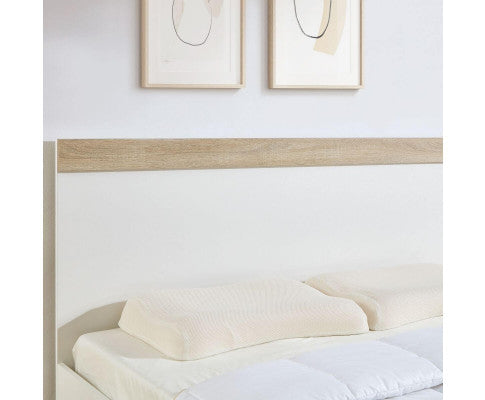 KING BRANWEN BED FRAME - WHITE & OAK