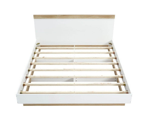 KING BRANWEN BED FRAME - WHITE & OAK