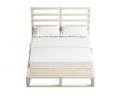 KING MAUDE WOODEN BED FRAME - NATURAL