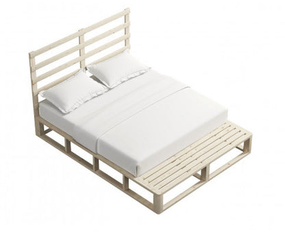 KING MAUDE WOODEN BED FRAME - NATURAL