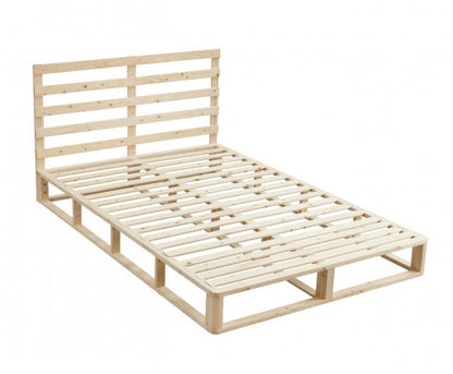 KING MAUDE WOODEN BED FRAME - NATURAL