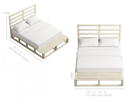 QUEEN MAUDE WOODEN BED FRAME - NATURAL