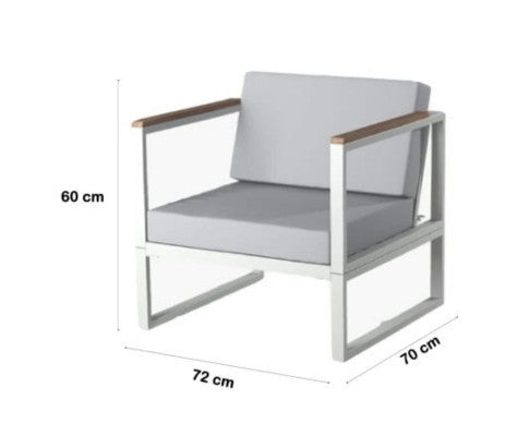 DANWICK OUTDOOR SINGLE SEATER SOFA - WHITE