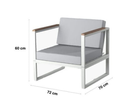 DANWICK OUTDOOR SINGLE SEATER SOFA - WHITE