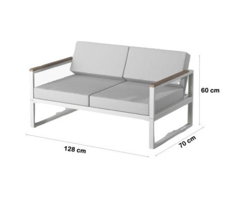 DANWICK OUTDOOR 2 SEATER SOFA - WHITE