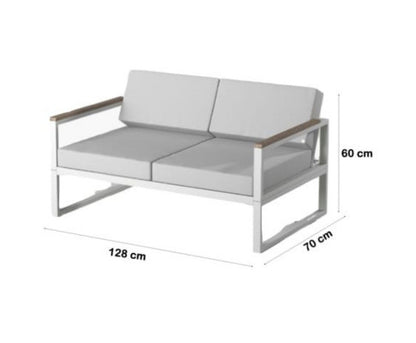 DANWICK OUTDOOR 2 SEATER SOFA - WHITE
