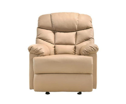 KALINE LEATHER ROCKING RECLINER CHAIR - BEIGE