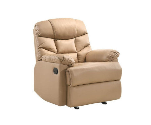 KALINE LEATHER ROCKING RECLINER CHAIR - BEIGE