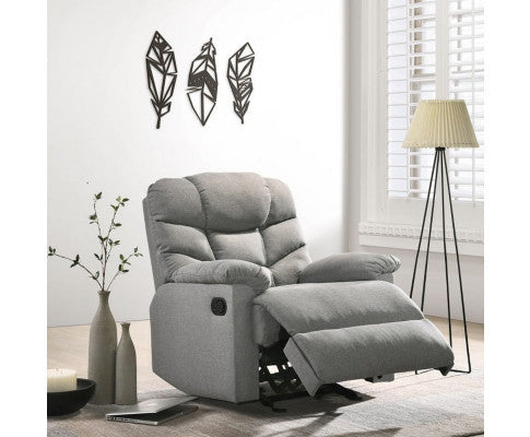 Kaline Fabric Rocking Recliner Chair - Light Grey