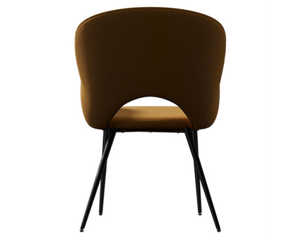 JEZRYLL (SET OF 2) FABRIC ARMREST DINING CHAIR - GOLD VELVET