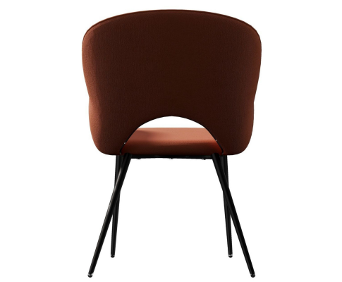 JEZRYLL (SET OF 2) FABRIC ARMREST DINING CHAIR - ORANGE VELVET