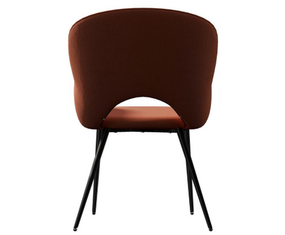 JEZRYLL (SET OF 2) FABRIC ARMREST DINING CHAIR - ORANGE VELVET