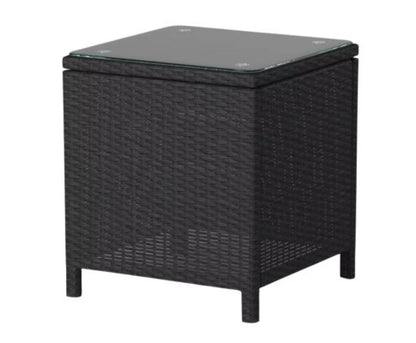 LUCIAN OUTDOOR CHAIRS WITH COFFEE TABLE LOUNGE SET - BLACK