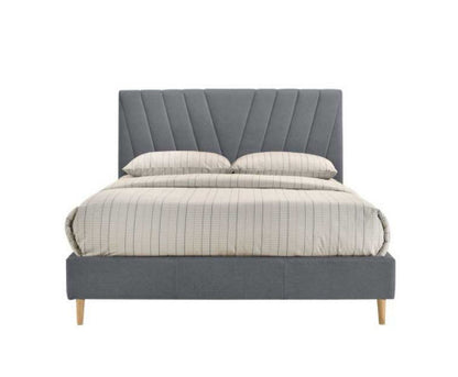 KING DRYSTAN FABRIC BED FRAME - LIGHT GREY