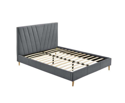 KING DRYSTAN FABRIC BED FRAME - LIGHT GREY