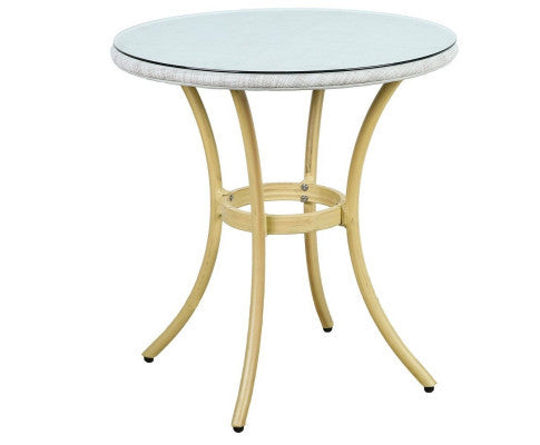 VANICA OUTDOOR 2 SEATER RATTAN BISTRO SET - NATURAL & WHITE