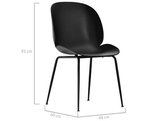VALMER (SET OF 2) DINING CHAIR - BLACK