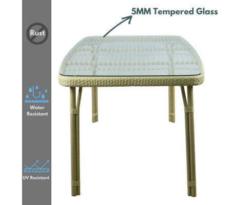 CARLEY OUTDOOR DINING TABLE - NATURAL