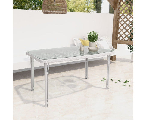 CARLEY OUTDOOR DINING TABLE - WHITE