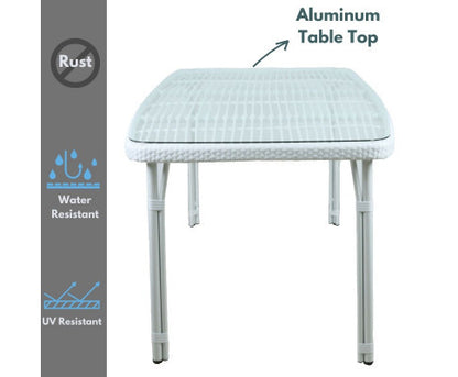 CARLEY OUTDOOR DINING TABLE - WHITE