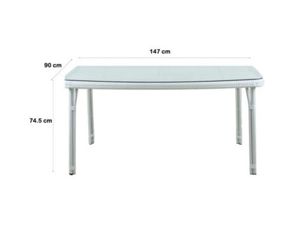 CARLEY OUTDOOR DINING TABLE - WHITE
